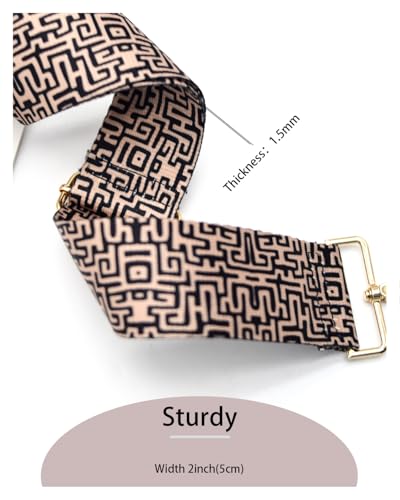 Image of Embroidered Purse Straps Replacement Crossbody Wide Adjustable Bag Straps | Thick Purse Strap for Crossbody Bags,Extra Long Strap,Cross Body Straps for Handbags,Bag Straps for Tote Bags,Shoulder Straps