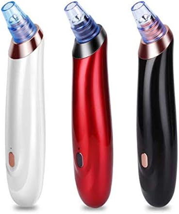 Blackhead Remover Tools, Suction Pore Cleaner, Rechargeable Blackhead Remover Vacuum Pore Cleaner, Pore Vacuum Cleaner, Blackhead Tools with 5 Replaceable Probes and 3 Adjustable Suction Power (White)