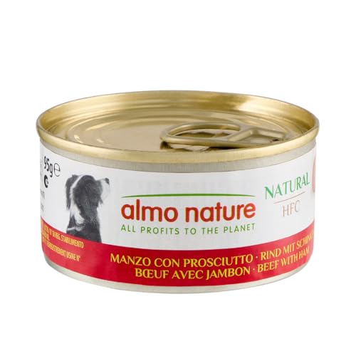 Produktbild von Almo Nature HFC Rind mit Schinken Nassfutter für Hunde - 6 x 95 g