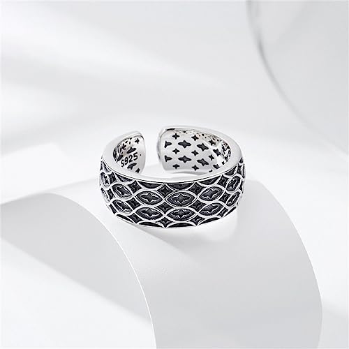 Bague homme argent sterling s925 ajustable croix 8mm - 3