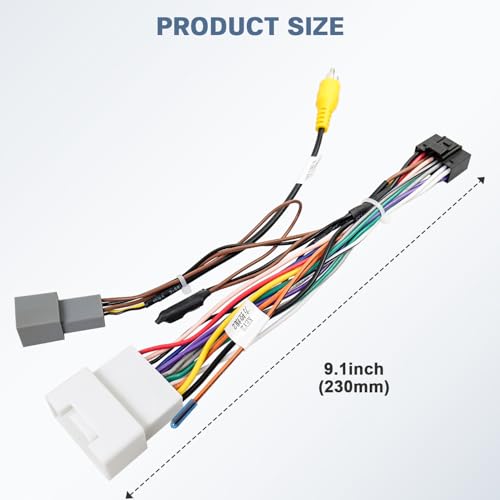 Fiegromech Android Car Stereo Adapter Relacement for Mitsubishi Outlander Radio Wiring Harness,20Pin Car Audio Wire Cable with Reversing RCA Connector,No Factory Camera&Canbus by Fiegromech - Image 7