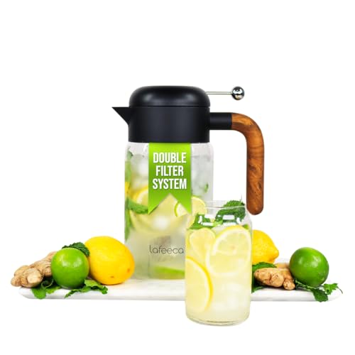 LAFEECA Máquina de chá gelado e infusor - Jarro grande com tampa ...