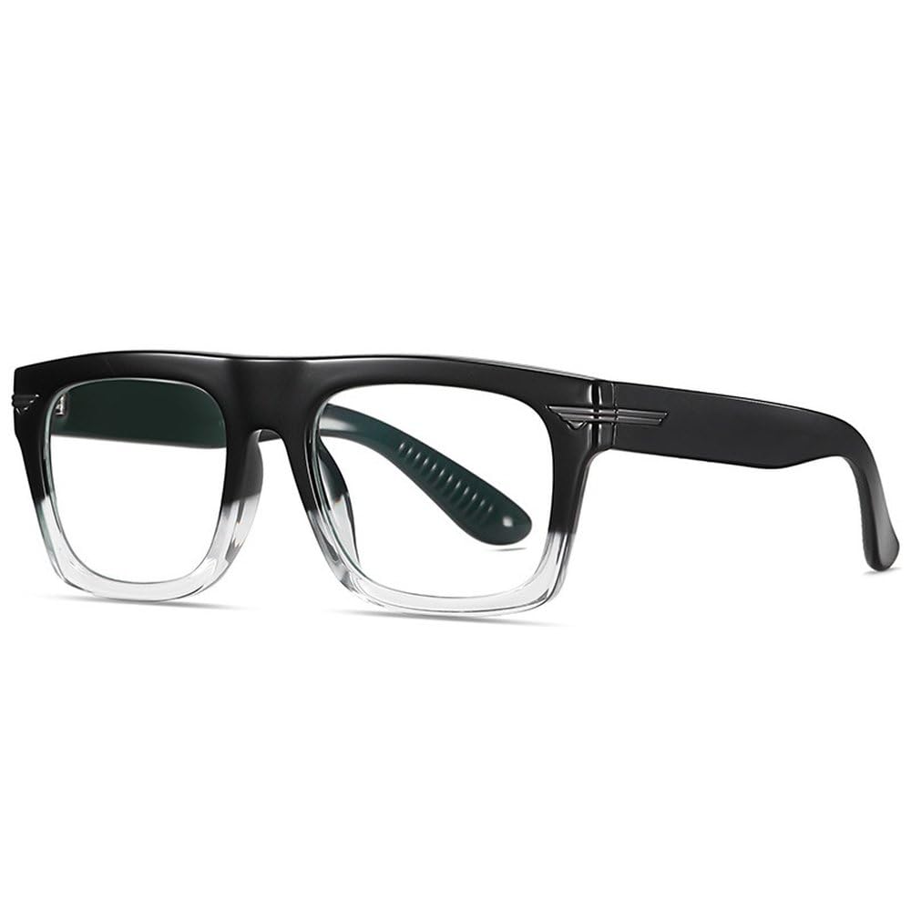 Lunettes pour ordinateur carrées et monture noire transparente mixte - 5