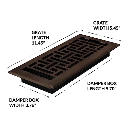Decor Grates Ajh410-Rb Oriental Floor Register, 4X10 Inches, Rubbed Bronze Finish #TOP6
