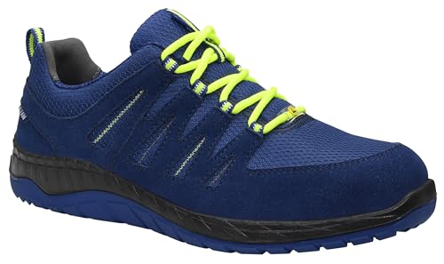 ELTEN Sicherheitsschuhe Maddox darkblue Low ESD S3, Damen und Herren, Leder/Textil, Stahlkappe, leicht, sportlich 40, Blau