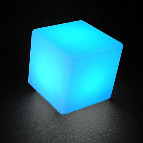 Ecocampor 16 Colors Changing Night Rechargeable LED Cube Chair, Ideal for Indoor & Outdoor Path Garden Party Pool Wedding Mood Light (Cube 14")