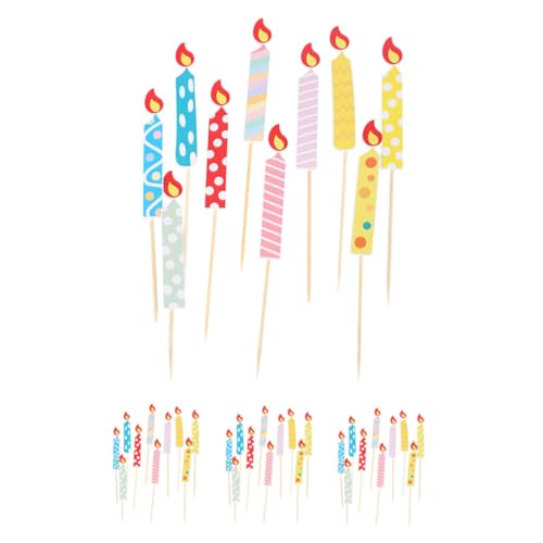 FAVOMOTO 40Pcs cake supplies cake insert decorate delicate Birthday Cake birthday party candle plug-in cake Insert card paper cup paper party supplies
