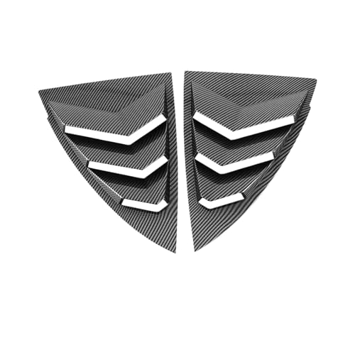 ABSカーボン製車用リアサイドウィンドウルーバーブラインドトリムカバーシャッターステッカー装飾フレーム、Tesla Model Y 2021 2022 2023対応(Carbon Fiber)