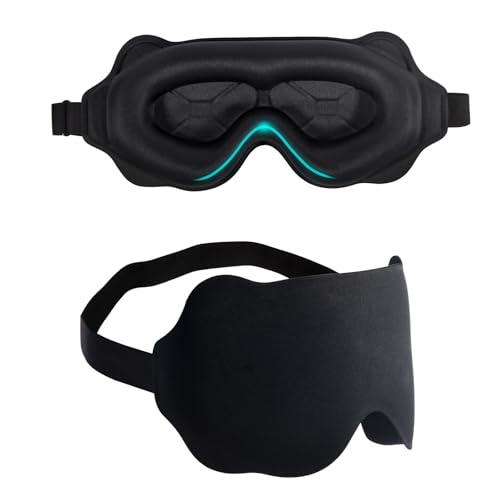 XIKAYA Schlafmaske für Seitenschläfer, schlafmaske herren, schlafmaske frauen, 6D tiefe Augenhöhlen sleeping mask, Drucklos einstellbar...