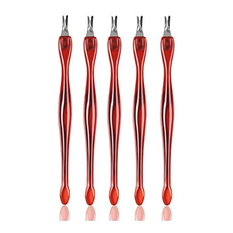 24 Pack Cuticle Remover Cuticle Trimmer V Shaped Cuticle Pusher Metal Dead Skin Remover Nail Art Tools Pedicure for Professional Finger & Toe Nail Care Cover