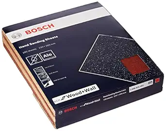 Bosch Professional Hand Sanding Sheet For Wood & Wall, 230 X 280 Mm Grit 80, Pack of 100