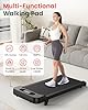 Dskeuzeew Walking Pad Treadmill with 7% Incline, 8KM/H Under Desk Portable Running Machine for Home Office, Compact Mini for Small Spaces, Installation-Free, Remote Control, LED Display