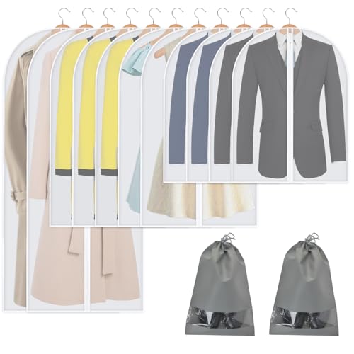 Reviews de Fundas de ropa los 5 más buscados. 47 Bolsas para Ropa Colgante, 10 PCS Protector de Ropa, Fundas Ropa Transparente Cubre con Remallera, Anti-Polvo y Transpirable, Con 2 Bolsillos para Zapatos, Cubre Polvo para...