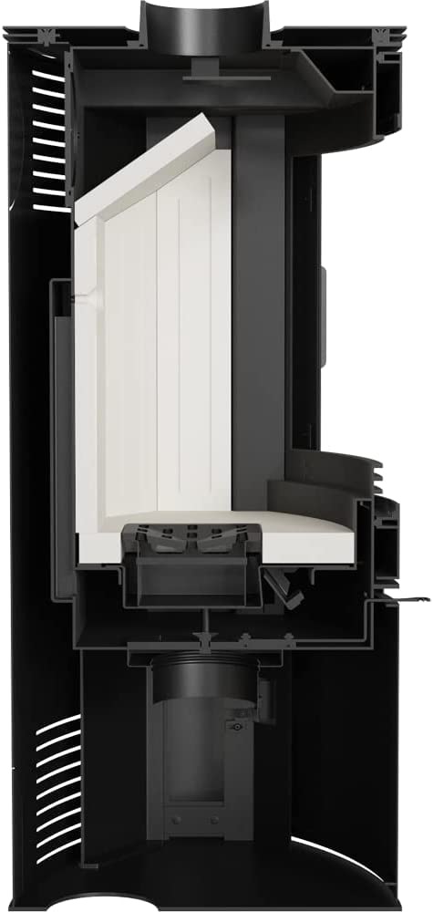 KRATKI Stahlofen AB-2 | 10 kW | RRØ 150 mm | Holzofen 105,2 x 76,1 x 46 cm | Stahlofen mit Verglasung | Erfüllt die Norme BImSchV Stufe 2, 15a B-VG | Kaminofen ideal für Jede Wohnung & Zuhause