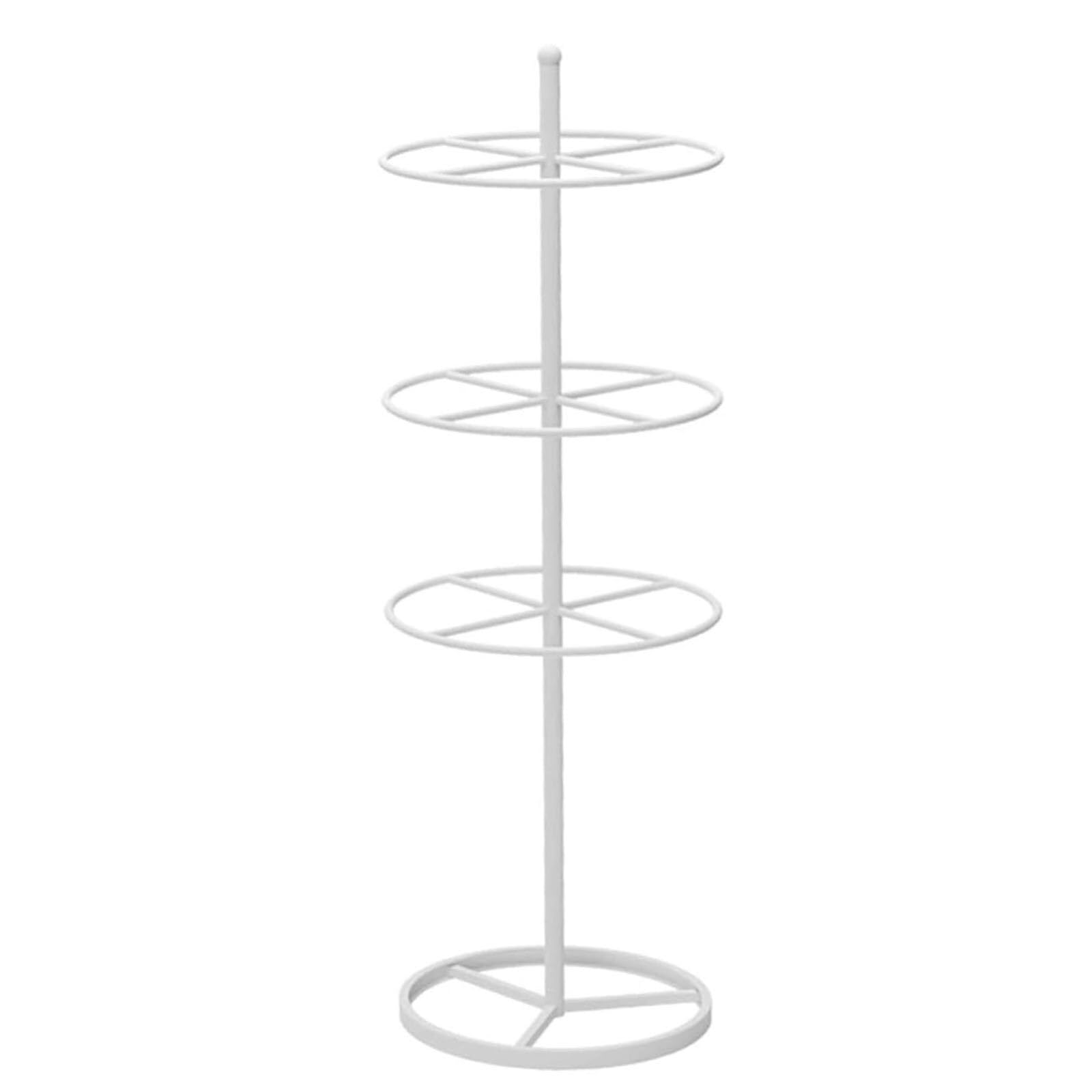 LRZPTDYU Freestanding 3/4Tier Round Garment Display StandWhite Retail Rack for Bras Shorts Soc & UnderwearVersatile Merching Fixture &Solut