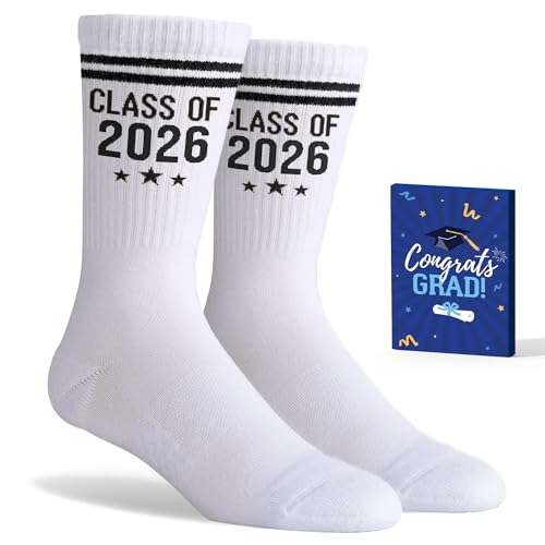 Graduation Gifts - Fun Graduation Socks For 5th 8th Grade High School College Masters 2026 Graduates Cool Accessories Unique Soft Stylish Gift Inspirational Socks For Men And Women