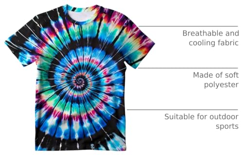 Image of Kids Tie Dye T-Shirt,Children Hippies Senior Tie Dye Tee Tshirt for Boys Girls