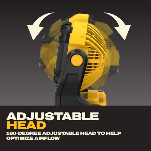 Image of DEWALT 20V MAX Portable Fan, Battery Powered Rechargeable Cordless Shop Fan, Up to 4.5 Hrs Runtime, Variable Speed, 650 CFM, Tool Only (DCE512B)