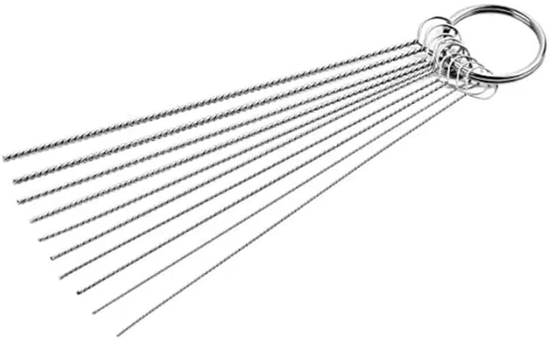 Carburetor Carbon Dirt Jet Remove 13 Cleaning Needles 15 Brushes Tool Kit For Automobile Motorcycle ATV Welder Chainsaw(Needles-10PCS)