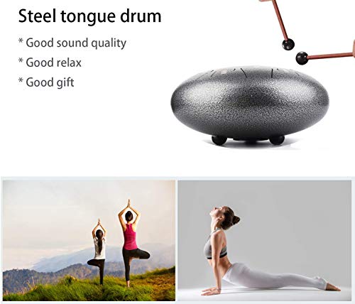 Steel Tongue Drum 13 Notes 12 Inch Percussion Instrument C-Key Handpan Drum With Bag,Couple of Mallets,for Musical Education Concert Mind Healing Yoga - Thumbnail 3