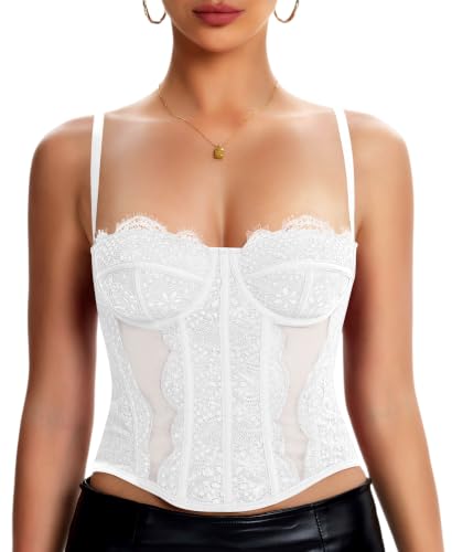 Image of Lace Corset Tops for Women Sexy Bustier Top