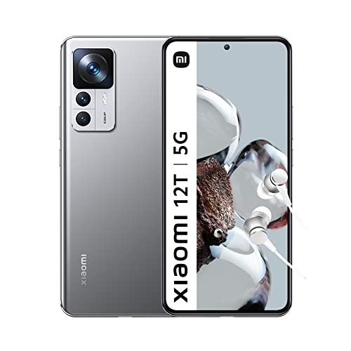 Xiaomi 12T 5G - 8+256GB スマートフォン、6.67インチ 120Hz AMOLED スクリーン、Dimensity 8100-Ultra、108MP Pro カメラ、Smart Hypercharge 120W、5000mAh、Lunar Silver (ES バージョン + 3 年保証)