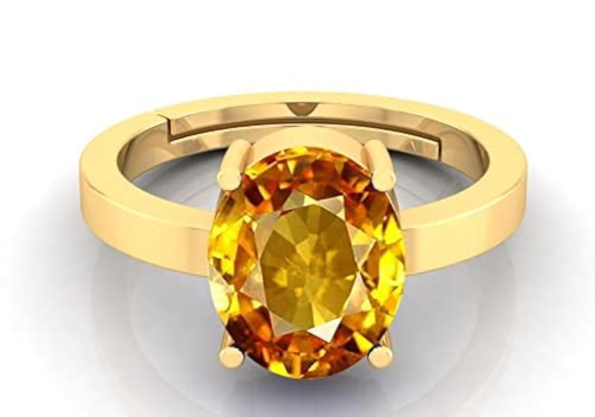 9.25 Ratti Yellow Sapphire Adjustable Ring, Unisex Certified