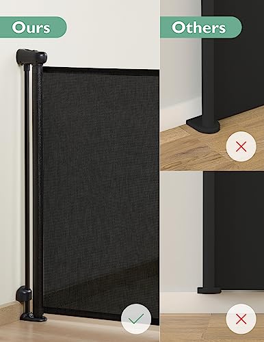Momcozy Automatischer Verriegelung Treppenschutzgitter Ausziehbar für Baby, Haustier Türschutzgitter, Kinderschutzgitter, Einhändig Öffnen,0-140 cm, Geeignet für Treppen/Türen/Innen & Außen