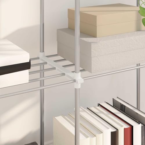 Étagère de salon étroite avec rangement en aluminium blanc pour un bureau épuré - 5