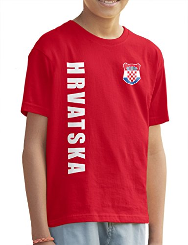 Kroatien Hrvatska Kinder T-Shirt Name Nummer EM-2021 Trikot Rot 104
