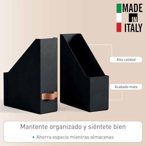 Leitz Archivador Revistero - 2 Revisteros A4 Resistentes, Compatibles con Estanterías Modulares, Capacidad para 900 Hojas (80 g/m²), Organizador de Escritorio para Oficina, 10 x 26 x 31cm, Negro - imagen 3