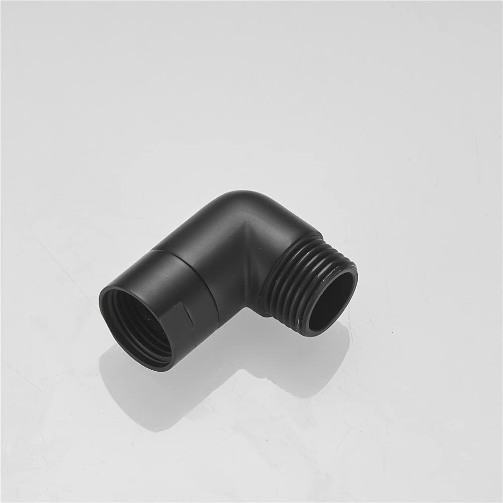 Bathroom Shower Head Extender Adapter Shower Hose Adapter Shower Elbow Shower Head Angle Adapter Replacement Parts for Shower Arm Extension Matte Black