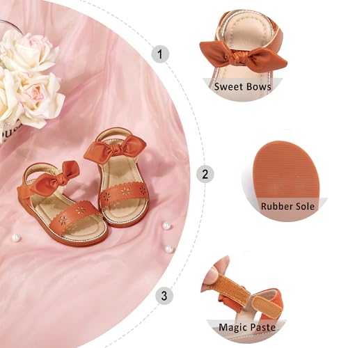 Image of Otter MOMO Girls Open Toe Princess Flat Sandals with Comfort Sole Summer Sandals