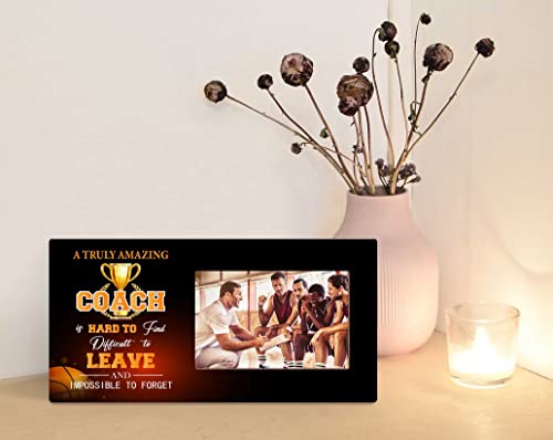 Orchroma A Truly Amazing Coach Is Hard To Find Picture Frame - Best Basketball Coach Birthday Retirement Thanksgiving Gifts,Graduation Gifts For Coach,Thank You Teacher Mentor Coach Picture Frame Gift 12X6 In #TOP2