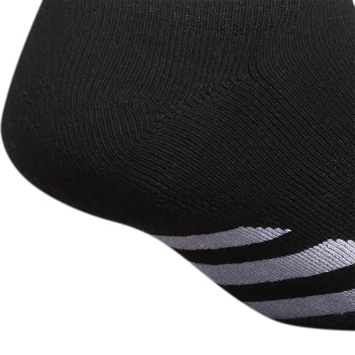 Adidas Men's Cushioned No Show Socks (3-Pair), Black/White/Onix Grey, Large #TOP4