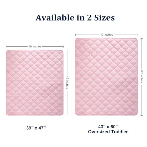 Image of BEDSUM Toddler Quilt 39x47, Microfiber Baby Quilt for Crib, Pink | Lightweight Toddler Blanket for Boys Girls Nursery, Machine Washable All Season Kid Quilt, Tummy Time Blanket, Stroller Quilt