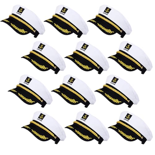 Chapeaux de capitaine de fête pour une soirée déguisée réussie, lot de 20 en coton blanc