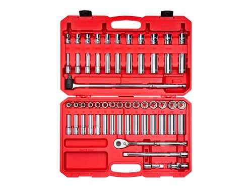 Image of TEKTON 1 /2 Inch Drive 6-Point Socket Ratchet Set, 57-Piece | SKT25301