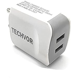Techvor 3.0A 12W Dual Port USB Smart Charger, Made in India,Fast Charging Power Adaptor Without Cable for All iOS…