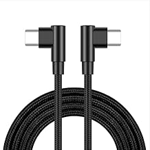Right Angle USB C to USB C Cable 6.5FT,90 Degree 60W PD Type C Fast Charging & Data Nylon Braided Cable,Compatible USB C Devices Laptop/Tablet and Mobile Phone - 2M/6.5FT