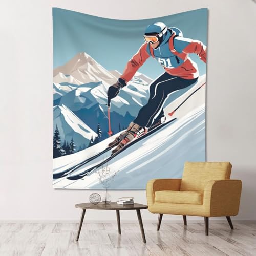 Tapisserie murale ski de qualité supérieure au toucher ultra doux SHuWeiD