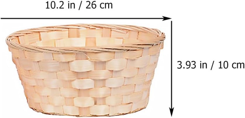 Zerodeko Picnic Fruit Basket 3pcs Mini Woven Basket Round Bread Fruit Serving Bamboo Storage Organizer Lightweight Food Candy present Container for Home Kitchen