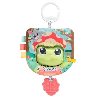 Lamaze Finlees Look Book - Interactive Crinkle Book for Sensory and Developmental Play - Clip on for Stroller, Car Seat or Diaper Bag - High Contrast Touch and Feel Baby Books - Ages 6 Months and Up