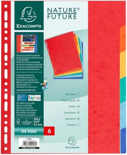 Set mit 1 Ordner A4, Rücken 40 mm + 300 einzelne perforierte Seiten + 6 Register A4 Plus + 1 Index mit Klebstoff Blumie (blau 512802E)