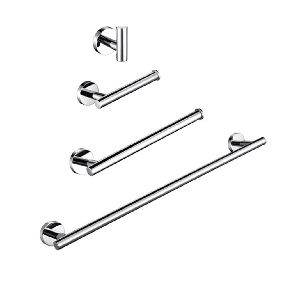 VVW&LIU Black Wall-mounted Black Stainless Steel Towel Rack Set Towel Bar Toilet Paper Holder Robe Towel Hooks Bathroom Accessories