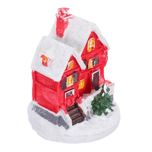 GLEAVI Figurita de Casa de de Resina para Navidad Decoración Miniatura para Jardines y Festivas Adorno Resistente para Sala y Dormitorio Acabado Artístico
