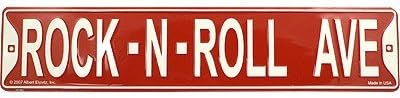 Rojo placa de calle rock n roll Ave 5x 24