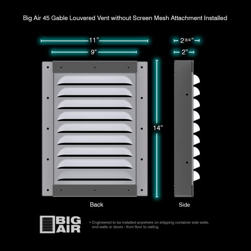 Container Modification World - Big Air 45 Louvered Gable Vent (2 Pack) For Preventing Condensation And Excessive Heat In New And Used Sea Cans, Shipping Container Homes, Cabins And Offices #TOP4