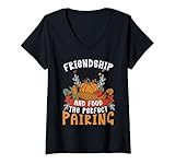 Photo Gallery donna happy friendsgiving ringraziamento amici vacanza amici maglietta con collo a v Photo Gallery donna happy friendsgiving ringraziamento amici vacanza amici maglietta con collo a v