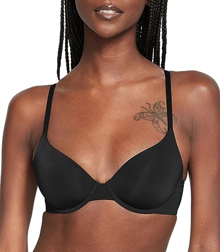 Victoria's Secret T Shirt Demi Bra, Lightly Lined, Smoothing, Bras for Women, Black (36C)